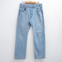 【20%OFF】W32★古着 ジーンズ Levis リーバイス 501 メンズ 00年代 00s コットン 薄紺 ネイビー デニム 【spe】 25aug08 中古 ボトムス ジーパン Gパン ロング パンツ
