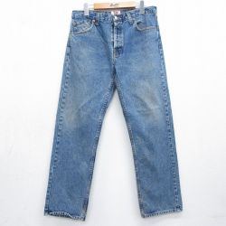 W33★古着 ジーンズ Levis リーバイス 501 メンズ 00年代 00s コットン USA製 ネイビー デニム【spe】 26may14