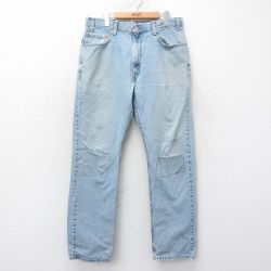 W35★古着 ジーンズ Levis リーバイス 505 メンズ コットン 紺 ネイビー デニム 25jan24 中古 ボトムス ジーパン Gパン ロング パンツ