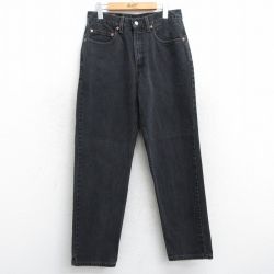 W30★古着 ジーンズ Levis リーバイス 550 メンズ 90年代 90s コットン USA製 黒 ブラック デニム 【spe】 25feb21 中古 ボトムス ジーパン Gパン ロング パンツ