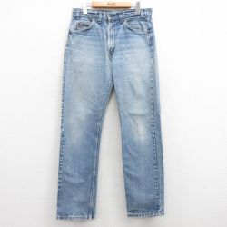 【20%OFF】W32★古着 ジーンズ Levis リーバイス 550 メンズ 90年代 90s ヒゲ コットン USA製 紺 ネイビー デニム 25feb26 中古 ボトムス ジーパン Gパン ロング パンツ