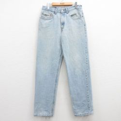 W32★古着 ジーンズ Levis リーバイス 550 メンズ 90年代 90s コットン USA製 紺 ネイビー デニム 25feb26 中古 ボトムス ジーパン Gパン ロング パンツ
