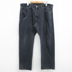 W37★古着 ジーンズ Levis リーバイス 505 メンズ コットン 黒 ブラック デニム 25feb28 中古 ボトムス ジーパン Gパン ロング パンツ