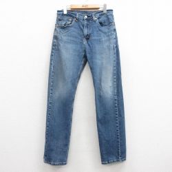 W36★古着 ジーンズ Levis リーバイス 505 メンズ ヒゲ 紺 ネイビー デニム 25mar01 中古 ボトムス ジーパン Gパン ロング パンツ