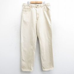 【50%OFF】W36★古着 ジーンズ Levis リーバイス 550 メンズ 90年代 90s コットン USA製 ベージュ カーキ デニム 25mar05 中古 ボトムス ジーパン Gパン ロング パンツ