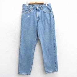 W34★古着 ジーンズ Levis リーバイス 550 メンズ 00年代 00s コットン 薄紺 ネイビー デニム 25mar05 中古 ボトムス ジーパン Gパン ロング パンツ