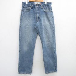 【20%OFF】W34★古着 ジーンズ Levis リーバイス 550 メンズ コットン 紺 ネイビー デニム 25mar11 中古 ボトムス ジーパン Gパン ロング パンツ