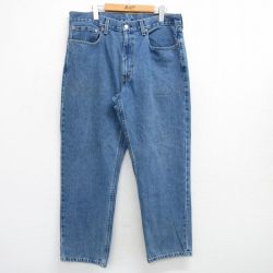 W38★古着 ジーンズ Levis リーバイス 550 メンズ テーパード コットン 紺 ネイビー デニム 25mar11 中古 ボトムス ジーパン Gパン ロング パンツ