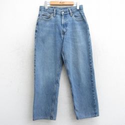 W29★古着 ジーンズ Levis リーバイス 550 メンズ ヒゲ コットン 紺 ネイビー デニム 25mar15 中古 ボトムス ジーパン Gパン ロング パンツ