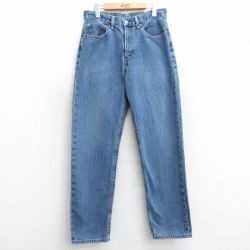 W32★古着 ジーンズ Levis リーバイス 550 メンズ コットン 紺 ネイビー デニム 25mar15 中古 ボトムス ジーパン Gパン ロング パンツ