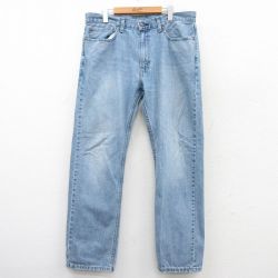 W38★古着 ジーンズ Levis リーバイス 505 メンズ 薄紺 ネイビー デニム 25mar17 中古 ボトムス ジーパン Gパン ロング パンツ