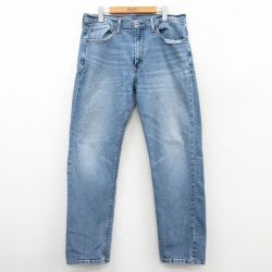 W37★古着 ジーンズ Levis リーバイス 505 メンズ 薄紺 ネイビー デニム 25mar17 中古 ボトムス ジーパン Gパン ロング パンツ