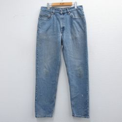 【50%OFF】W33★古着 ジーンズ Levis リーバイス 550 メンズ 00年代 00s コットン 薄紺 ネイビー デニム 【spe】 25mar17 中古 ボトムス ジーパン Gパン ロング パンツ