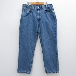 W34★古着 ジーンズ Levis リーバイス 550 メンズ コットン 薄紺 ネイビー デニム 25mar17 中古 ボトムス ジーパン Gパン ロング パンツ