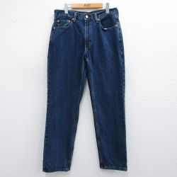 W33★古着 ジーンズ Levis リーバイス 550 メンズ コットン 紺 ネイビー デニム 25mar17 中古 ボトムス ジーパン Gパン ロング パンツ