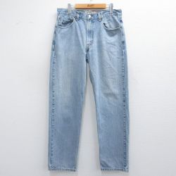 W33★古着 ジーンズ Levis リーバイス 550 メンズ コットン 薄紺 ネイビー デニム 25mar17 中古 ボトムス ジーパン Gパン ロング パンツ