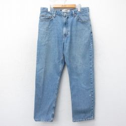 W35★古着 ジーンズ Levis リーバイス 550 メンズ コットン 紺 ネイビー デニム 25mar18 中古 ボトムス ジーパン Gパン ロング パンツ