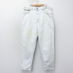 W38★古着 ジーンズ Levis リーバイス 550 メンズ 90年代 90s コットン USA製 薄紺 ネイビー デニム 25mar18 中古 ボトムス ジーパン Gパン ロング パンツ