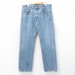 W36★古着 ジーンズ Levis リーバイス 505 メンズ コットン 紺 ネイビー デニム 25mar18 中古 ボトムス ジーパン Gパン ロング パンツ