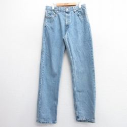 W35★古着 ジーンズ Levis リーバイス 505 メンズ 90年代 90s コットン USA製 紺 ネイビー デニム 25mar25 中古 ボトムス ジーパン Gパン ロング パンツ