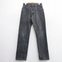 W32★古着 ジーンズ Levis リーバイス 505 メンズ 00年代 00s コットン 黒 ブラック デニム 【spe】 25mar25 中古 ボトムス ジーパン Gパン ロング パンツ