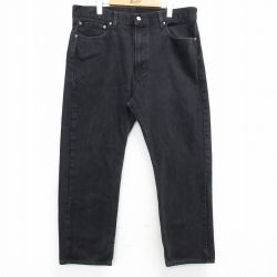 W38★古着 ジーンズ Levis リーバイス 505 メンズ コットン 黒 ブラック デニム 25mar28 中古 ボトムス ジーパン Gパン ロング パンツ