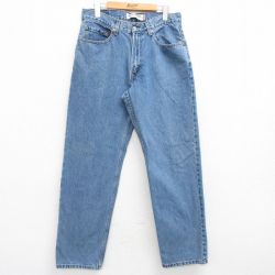 W32★古着 ジーンズ Levis リーバイス 550 メンズ コットン 紺 ネイビー デニム 25mar28 中古 ボトムス ジーパン Gパン ロング パンツ