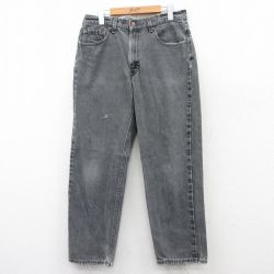 W33★古着 ジーンズ Levis リーバイス 550 メンズ 90年代 90s コットン USA製 黒 ブラック デニム 25mar28 中古 ボトムス ジーパン Gパン ロング パンツ