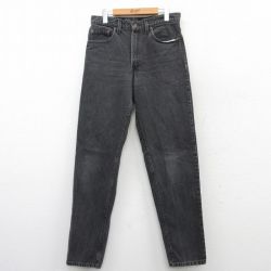 W32★古着 ジーンズ Levis リーバイス 550 メンズ 90年代 90s テーパード ヒゲ コットン USA製 黒 ブラック デニム 【spe】 25mar28 中古 ボトムス ジーパン Gパン ロング パンツ