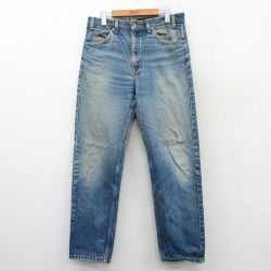 W34★古着 ジーンズ Levis リーバイス 505 メンズ 00年代 00s ヒゲ コットン 紺 ネイビー デニム 25mar28 中古 ボトムス ジーパン Gパン ロング パンツ