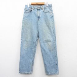 W32★古着 ジーンズ Levis リーバイス 550 メンズ 90年代 90s コットン USA製 紺 ネイビー デニム 25mar28 中古 ボトムス ジーパン Gパン ロング パンツ