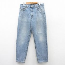W34★古着 ジーンズ Levis リーバイス 550 メンズ 紺 ネイビー デニム 25mar28 中古 ボトムス ジーパン Gパン ロング パンツ