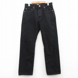 W32★古着 ジーンズ Levis リーバイス 505 メンズ コットン 黒 ブラック デニム 25mar28 中古 ボトムス ジーパン Gパン ロング パンツ