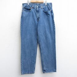 W36★古着 ジーンズ Levis リーバイス 550 メンズ コットン 紺 ネイビー デニム 25apr03 中古 ボトムス ジーパン Gパン ロング パンツ
