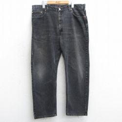 W40★古着 ジーンズ Levis リーバイス 505 メンズ 00年代 00s ヒゲ 大きいサイズ コットン 黒 ブラック デニム 25apr03 中古 ボトムス ジーパン Gパン ロング パンツ