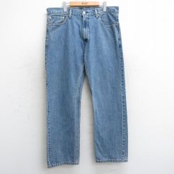 W40★古着 ジーンズ Levis リーバイス 505 メンズ 大きいサイズ コットン 紺 ネイビー デニム 25apr17 中古 ボトムス ジーパン Gパン ロング パンツ