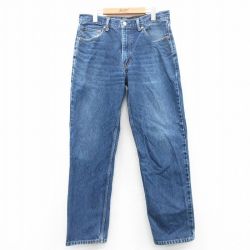 W34★古着 Levis リーバイス 550 メンズ ヒゲ コットン 紺 ネイビー デニム 【spe】 25apr30 中古 ボトムス ジーパン Gパン ロング パンツ