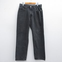 W34★古着 ジーンズ Levis リーバイス 550 メンズ コットン 黒 ブラック デニム 25may14 中古 ボトムス ジーパン Gパン ロング パンツ