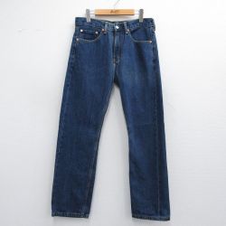 W31★古着 ジーンズ Levis リーバイス 505 メンズ コットン 濃紺 ネイビー デニム 25may14 中古 ボトムス ジーパン Gパン ロング パンツ