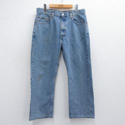 W34★古着 ジーンズ Levis リーバイス 505 メンズ 00年代 00s コットン 紺 ネイビー デニム 25may14 中古 ボトムス ジーパン Gパン ロング パンツ