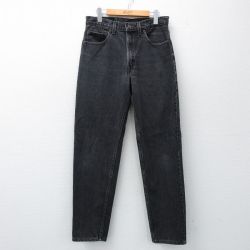 W32★古着 リーバイス Levis 550 メンズ 90年代 90s ヒゲ コットン USA製 黒 ブラック デニム 【spe】 25may15 中古 ボトムス ジーパン Gパン ロング パンツ