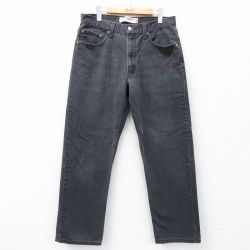 W34★古着 リーバイス Levis 550 メンズ コットン 黒 ブラック デニム 25may15 中古 ボトムス ジーパン Gパン ロング パンツ