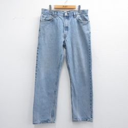 【50%OFF】W36★古着 ジーンズ Levis リーバイス 505 メンズ コットン 薄紺 ネイビー デニム 25may16 中古 ボトムス ジーパン Gパン ロング パンツ