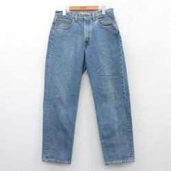 W33★古着 ジーンズ Levis リーバイス 550 メンズ 90年代 90s コットン USA製 紺 ネイビー デニム 25may16 中古 ボトムス ジーパン Gパン ロング パンツ