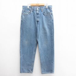 W34★古着 ジーンズ Levis リーバイス 550 メンズ 00年代 00s コットン 紺 ネイビー デニム 25may27 中古 ボトムス ジーパン Gパン ロング パンツ