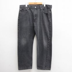 W37★古着 ジーンズ Levis リーバイス 505 メンズ コットン 黒 ブラック デニム 25may27 中古 ボトムス ジーパン Gパン ロング パンツ