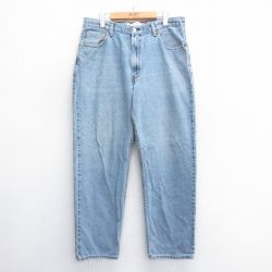 W36★古着 ジーンズ リーバイス Levis 550 メンズ コットン 紺 ネイビー デニム 25jun14 中古 ボトムス ジーパン Gパン ロング パンツ