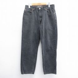 W34★古着 ジーンズ リーバイス Levis 550 メンズ コットン 黒 ブラック デニム 【spe】 25jun14 中古 ボトムス ジーパン Gパン ロング パンツ