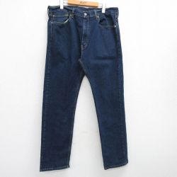 W37★古着 ジーンズ リーバイス Levis 505 メンズ 濃紺 ネイビー デニム 25jul05 中古 ボトムス ジーパン Gパン ロング パンツ
