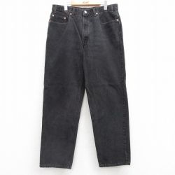 W37★古着 ジーンズ Levis リーバイス 550 メンズ 00年代 00s コットン 黒 ブラック デニム 25jul16 中古 ボトムス ジーパン Gパン ロング パンツ